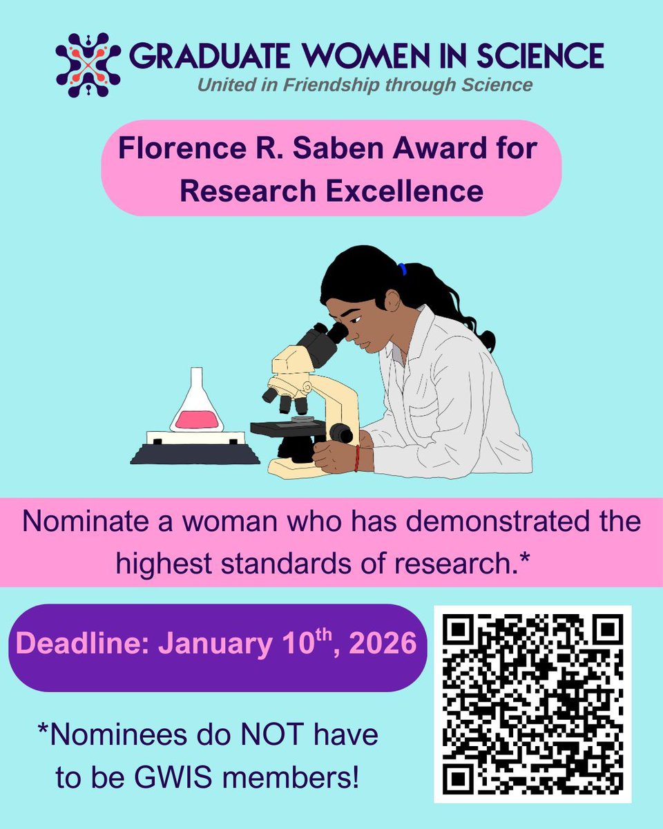 🔬 Honorary Membership Award 🔬 

✨ The Florence R. Sabin Award for Research Excellence is one of the four highest awards GWIS bestows.

Nominate someone here!* 👉 docs.google.com/forms/d/e/1FAI… 

*Note: Nominees do NOT have to be members of GWIS. 
📆 Deadline: 01/10/26

#GWIS