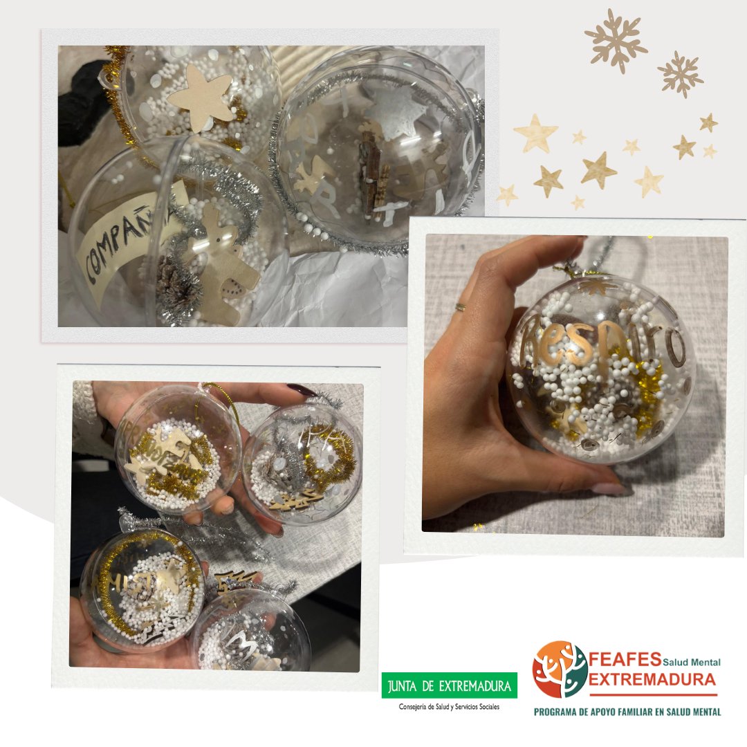 “𝑫𝒊𝒂𝒓𝒊𝒐 𝒅𝒆𝒍 𝑷𝒓𝒐𝒈𝒓𝒂𝒎𝒂 𝒅𝒆 𝑨𝒑𝒐𝒚𝒐 𝑭𝒂𝒎𝒊𝒍𝒊𝒂𝒓 𝒆𝒏 𝑺𝒂𝒍𝒖𝒅 𝑴𝒆𝒏𝒕𝒂𝒍”

❤️Durante las últimas sesiones de nuestros Grupos de Apoyo Familiar en Salud Mental, decidimos dedicar un ratito a la desconexión y creatividad, creando unas bolas de navidad.