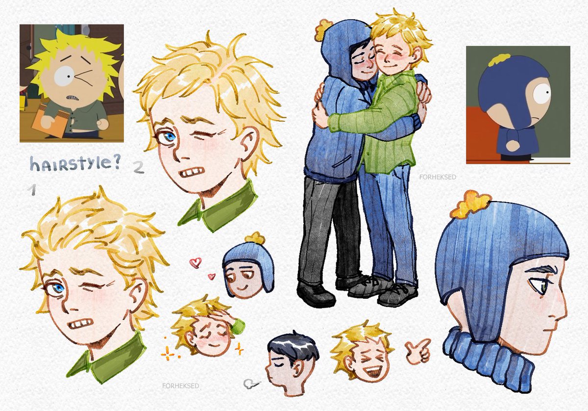 forheksed's tweet image. (tried some new Clip Studio brushes and honestly I'm so in looove)
At some point I started wondering - does Tweek have a small fringe, or is it his hair brushed back??

#SouthPark #spcreek