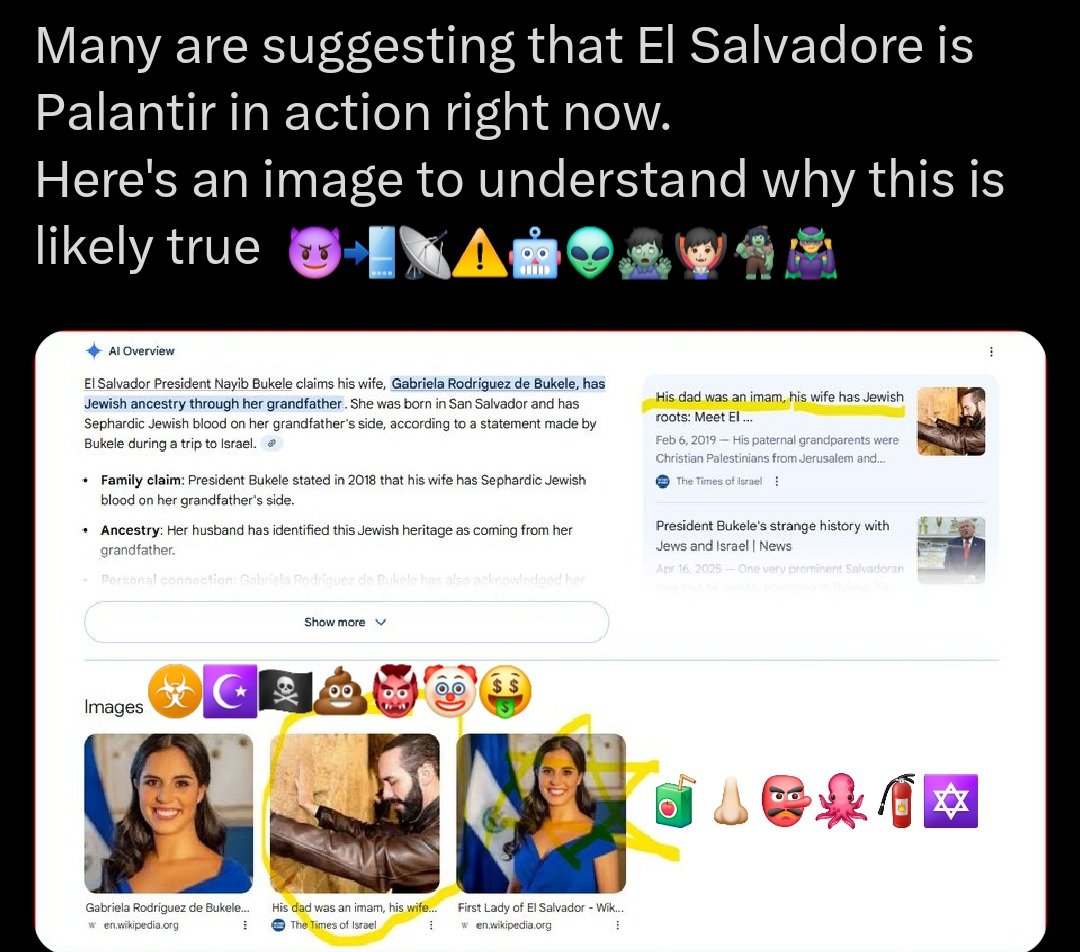 calpgi1's tweet photo. @MAGAVoice El salvador prototype experiment military police state 100% surveillance 24/7. Terminator robocop land. Idiocracy 2025. Poor vaxed slaves indentured servitude tax cattle. Ignorant illiterate uneducated unintelligent chronic diseased low iq will never wake up. #RIPWorld ๐ง๐๐ป๐บ๐๐ https://t.co/y6QVLzXaER