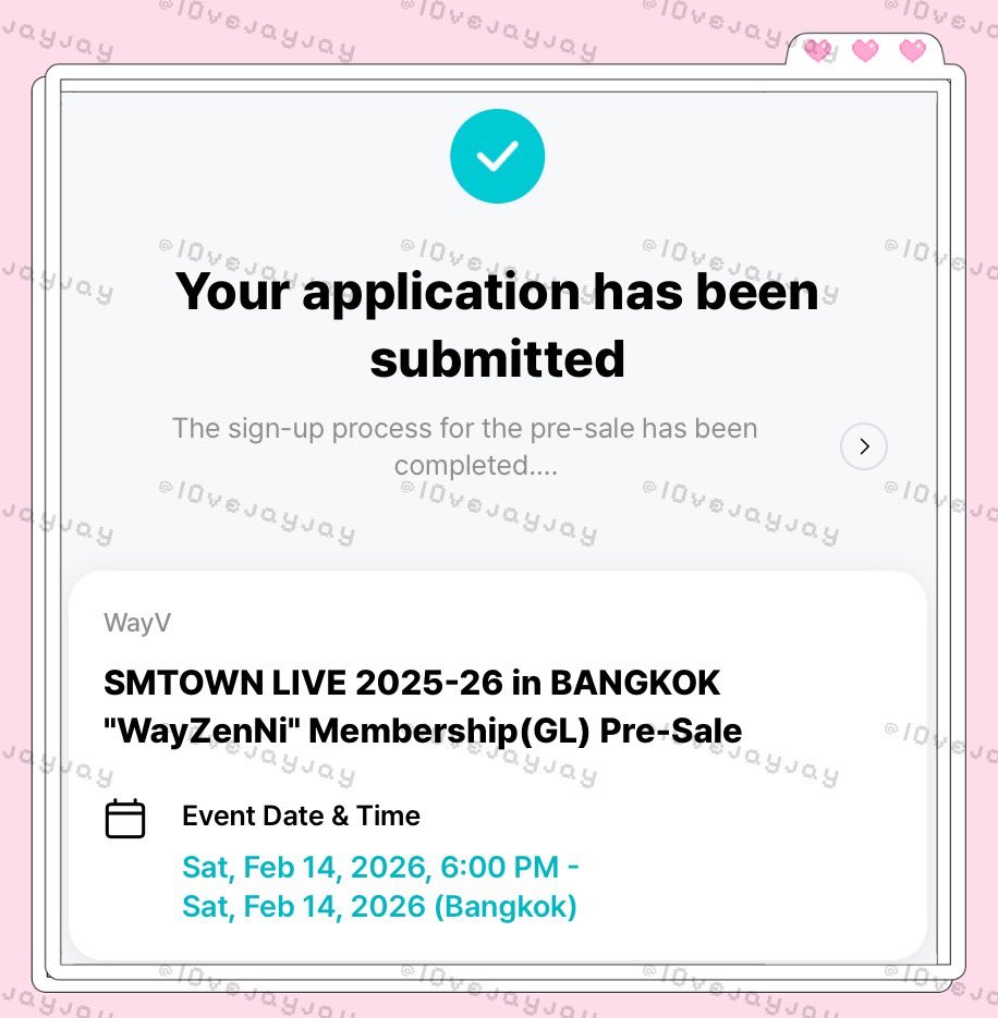 l0vejayjay's tweet photo. ปล่อยสิทธิ์ member ship 
ลงทะเบียนเรียบร้อย
🍀 300฿
 #SMTOWNLIVE2025_26_BANGKOK https://t.co/yiA3dez3V7