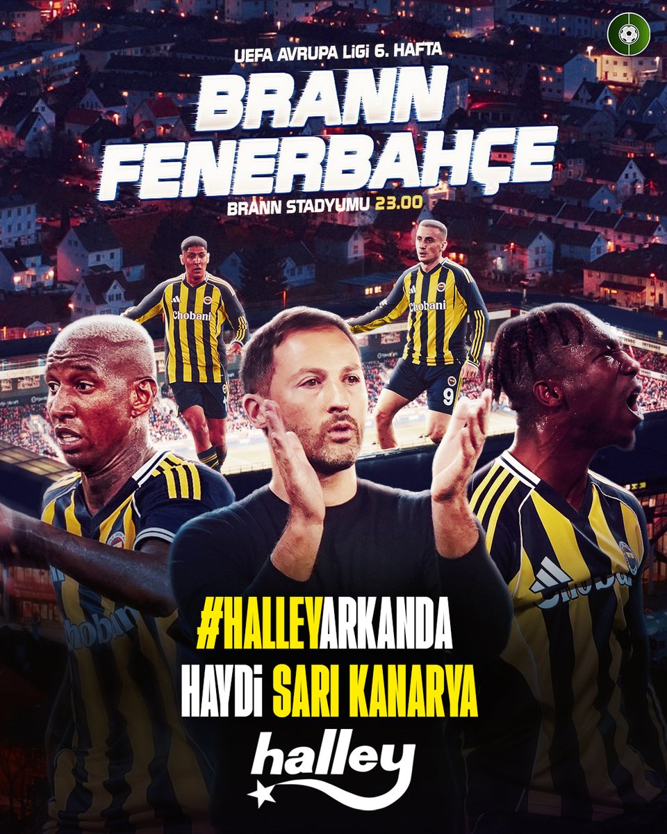 halleyarkanda's tweet image. Fenerbahçe, Avrupa Ligi’nde üst tur hedefi için Brann deplasmanında! 

Başarılar Fenerbahçe! #HalleyArkanda 💛💙