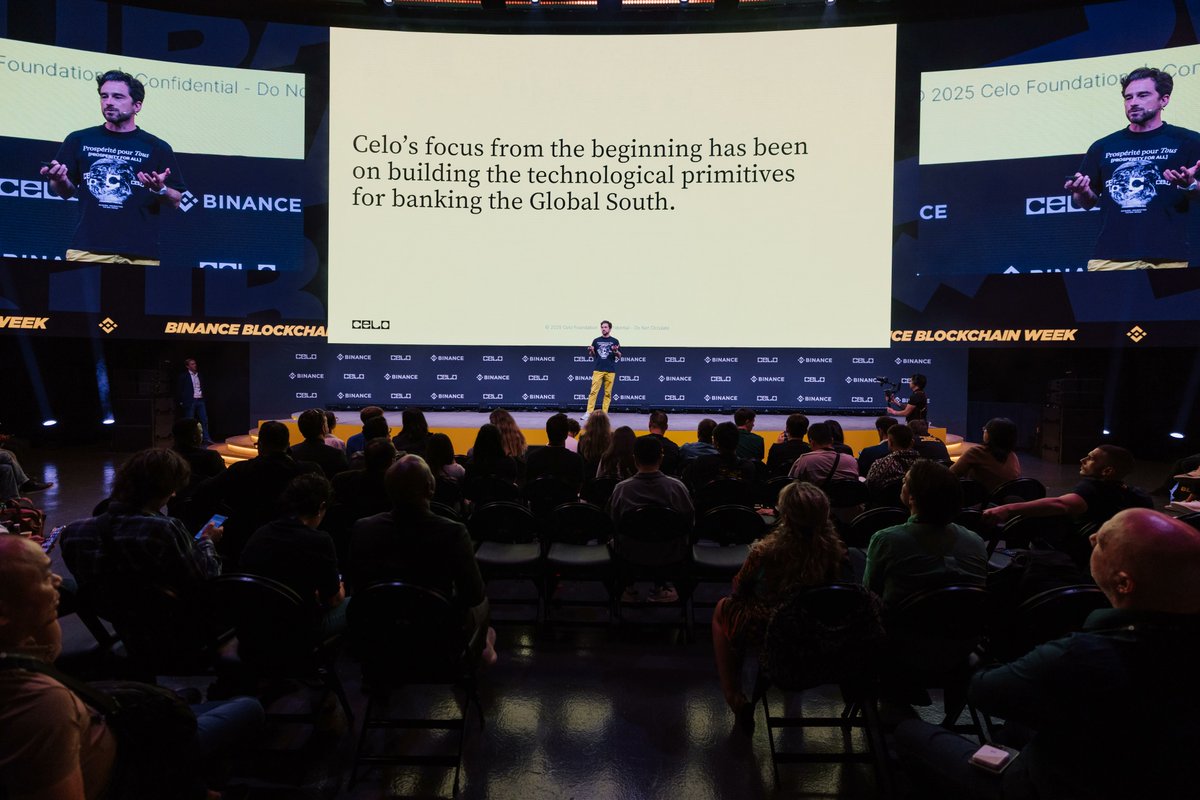 Celo's tweet image. Back from Dubai. Back to building.

Celo joined #BinanceBlockchainWeek as the title sponsor last week, making news &amp;amp; onboarding attendees to the ecosystem at the Coca-Cola Arena

Couldn't make it to the conference? Keep reading for a recap ↓