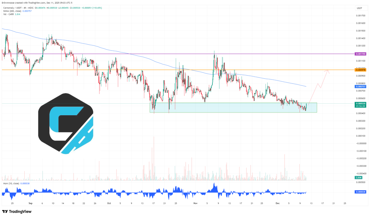 $CARR

Buy level hit on MEXC and PROBIT

This level will hold and bounce.

Huge roadmap ahead for this 1.4m$ MC usa business with real revenue from dealership.

This is the easiest ROI i can fin so far in utility lowcap