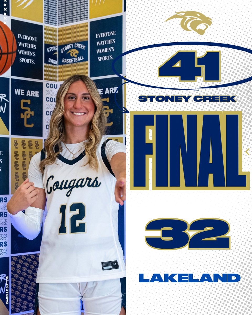 StoneyCreekwbb's tweet image. Went on the road to Lakeland and came back to The Creek with the DUB‼️ @JadelynnFreeman led the Cougars with 15 pts, @izzyivezaj had a career night with 12 Pts 17 Reb and 5 blks. @calistaivezaj8 poured in 11 pts and 10 Reb. We head on the road Friday to Adams #StrengthInNumbers