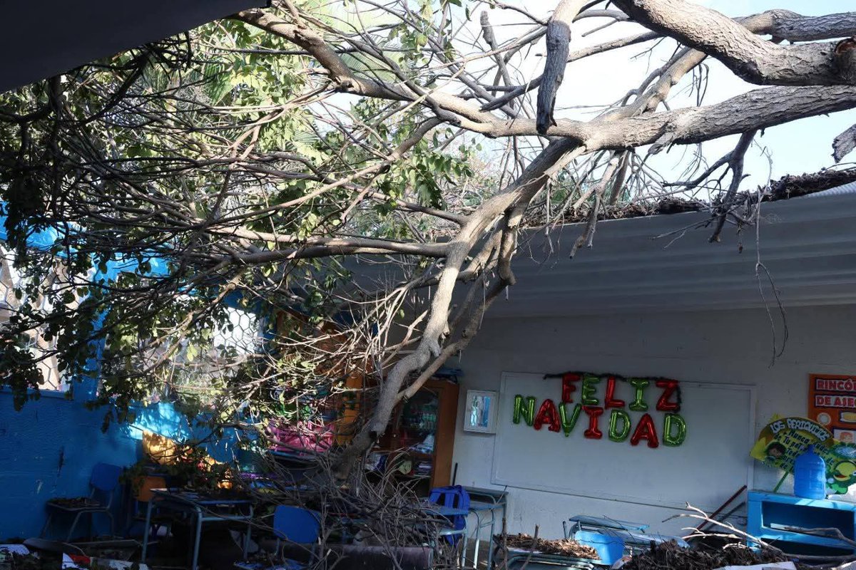 radio_pichincha's tweet image. 🛑#Atención | En la provincia de #SantaElena, debido a los fuertes vientos, parte de un árbol cayó sobre el techo de una aula de una escuela ubicada en la parroquia Santa Rosa, cantón #Salinas. El impacto provocó heridas a 15 estudiantes, quienes fueron trasladados a una casa de