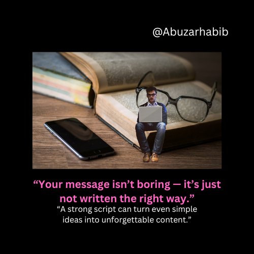 AbuzarHabibb's tweet image. Simple ideas → powerful results.
It all starts with a strong script.

#scriptwriting #contentdesign