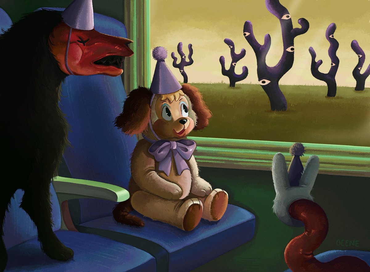 ozcene's tweet photo. Train Ride to Home After the Party 🎉
 [ #art #digitalart #oc ] https://t.co/jz0HxQJAIF