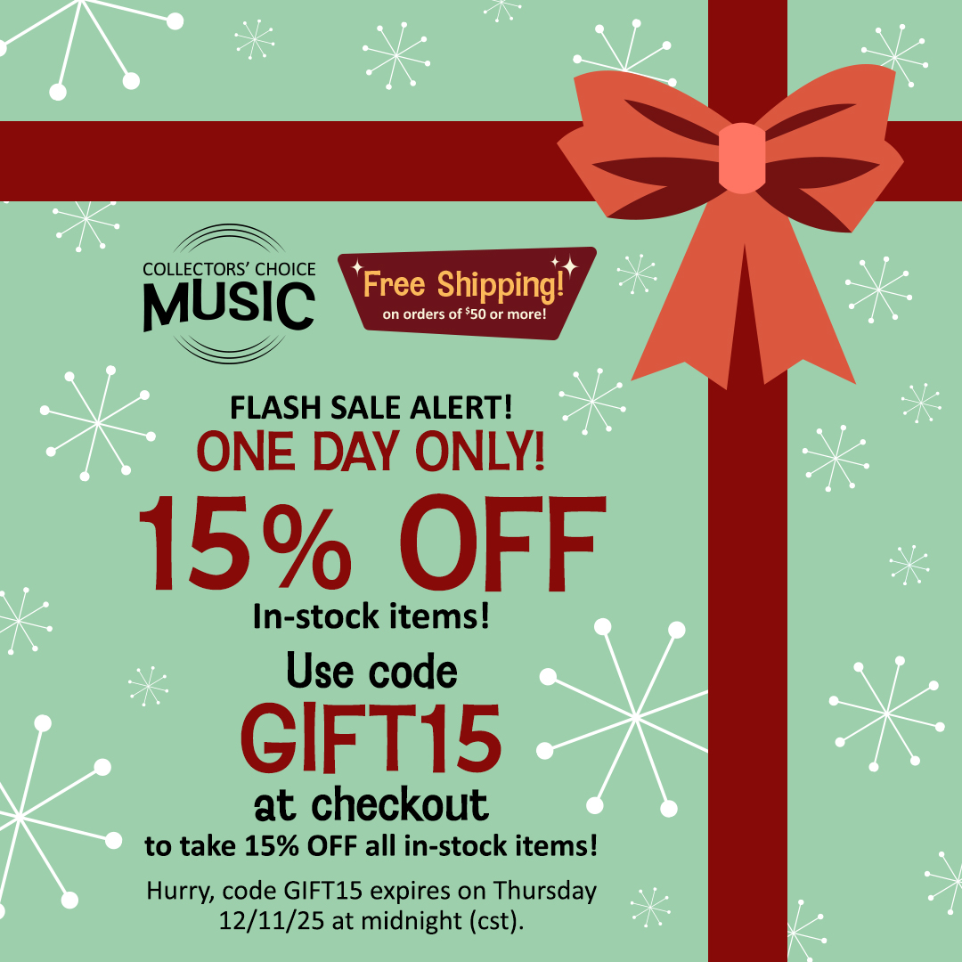 CCMusicdotcom's tweet image. FLASH SALE ALERT! ONE DAY ONLY! 15% OFF IN-STOCK ITEMS! Use code GIFT15 at CCMusic.com to take 15% OFF all in-stock items! bit.ly/CCMGift15

Hurry, code GIFT15 expires on Thursday 12/11/25 at midnight (cst).

#Coupon #CD #Vinyl #Collectors #Choice #Music