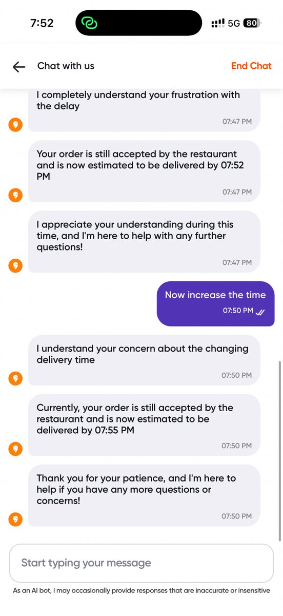 anshuma89204143's tweet photo. @Swiggy @SwiggyCares  what is this disgusting thing happening in the help section this AI bot do not reply with a proper solution, and your delivery is very bad. Just increasing time and not focusing on delivering the order to customer with satisfaction. https://t.co/55D7fab8Ua