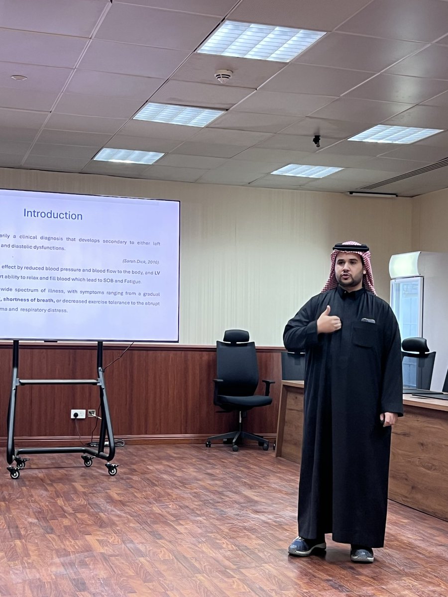 fems_ksu's tweet photo. Heart Failure – Presented by Naif

Naif discusses acute heart failure, highlighting hemodynamic assessment, classification, and EMS interventions that stabilize respiratory and circulatory function during the prehospital phase. https://t.co/SBQCm1oyed