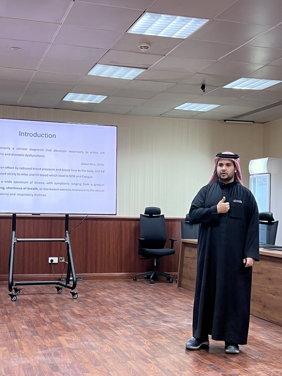 fems_ksu's tweet photo. Heart Failure – Presented by Naif

Naif discusses acute heart failure, highlighting hemodynamic assessment, classification, and EMS interventions that stabilize respiratory and circulatory function during the prehospital phase. https://t.co/SBQCm1oyed