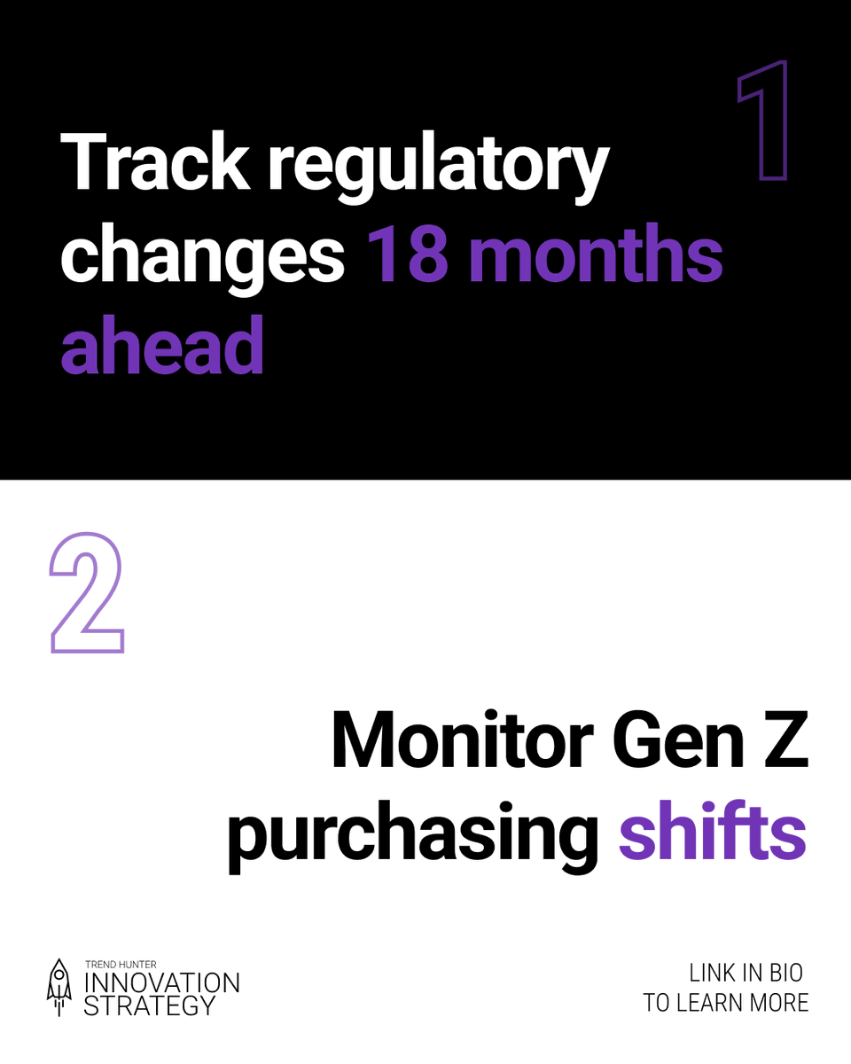 Trendhunter_IS's tweet photo. 🌱 The future of sustainability = where green meets profit.

Smart innovators:
1️⃣ Track policy 18mo ahead
2️⃣ Watch Gen Z shifts
3️⃣ Map circular economy trends
4️⃣ Spot greenwashing backlash
5️⃣ Follow carbon credit markets

#Sustainability #InnovationStrategy #FutureFestival https://t.co/n5et02K6m6