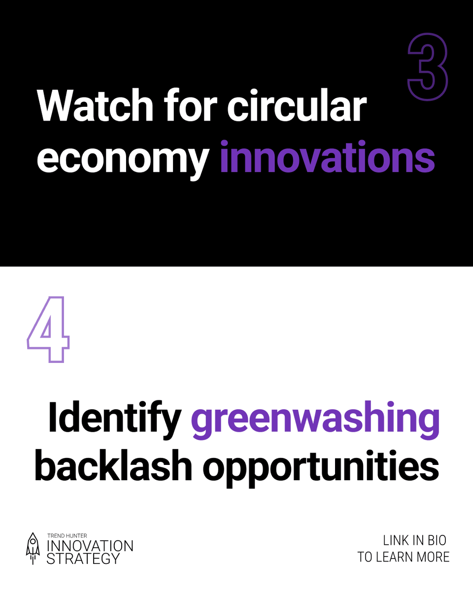 Trendhunter_IS's tweet photo. 🌱 The future of sustainability = where green meets profit.

Smart innovators:
1️⃣ Track policy 18mo ahead
2️⃣ Watch Gen Z shifts
3️⃣ Map circular economy trends
4️⃣ Spot greenwashing backlash
5️⃣ Follow carbon credit markets

#Sustainability #InnovationStrategy #FutureFestival https://t.co/n5et02K6m6