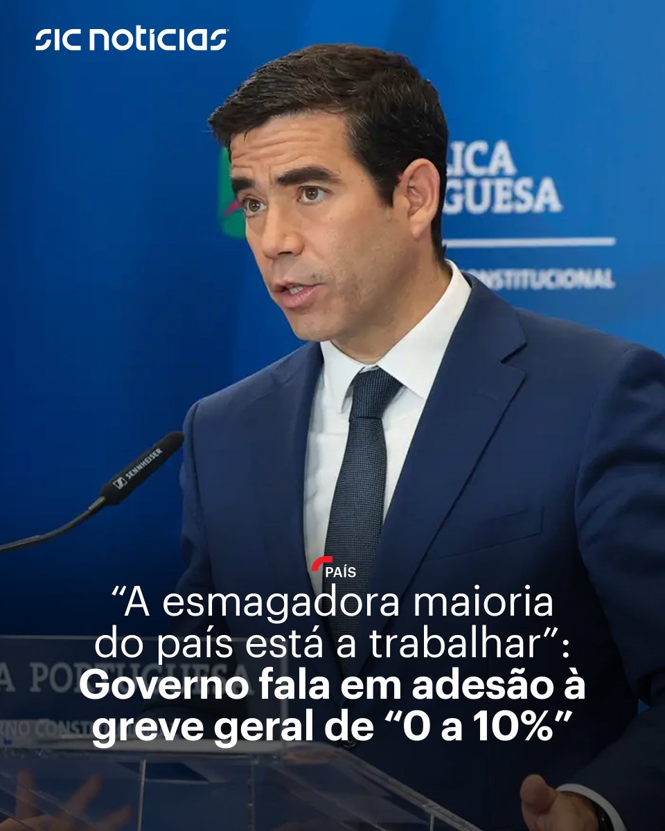 SICNoticias's tweet photo. O Governo considera que a greve geral desta quinta-feira está a ser “inexpressiva”. O ministro da Presidência, António Leitão Amaro, afirma que os constrangimentos sentidos se devem à adesão em setores como os transportes, mas que a generalidade do país está a trabalhar.

Saiba mais aqui: https://t.co/glNIdeGhUM