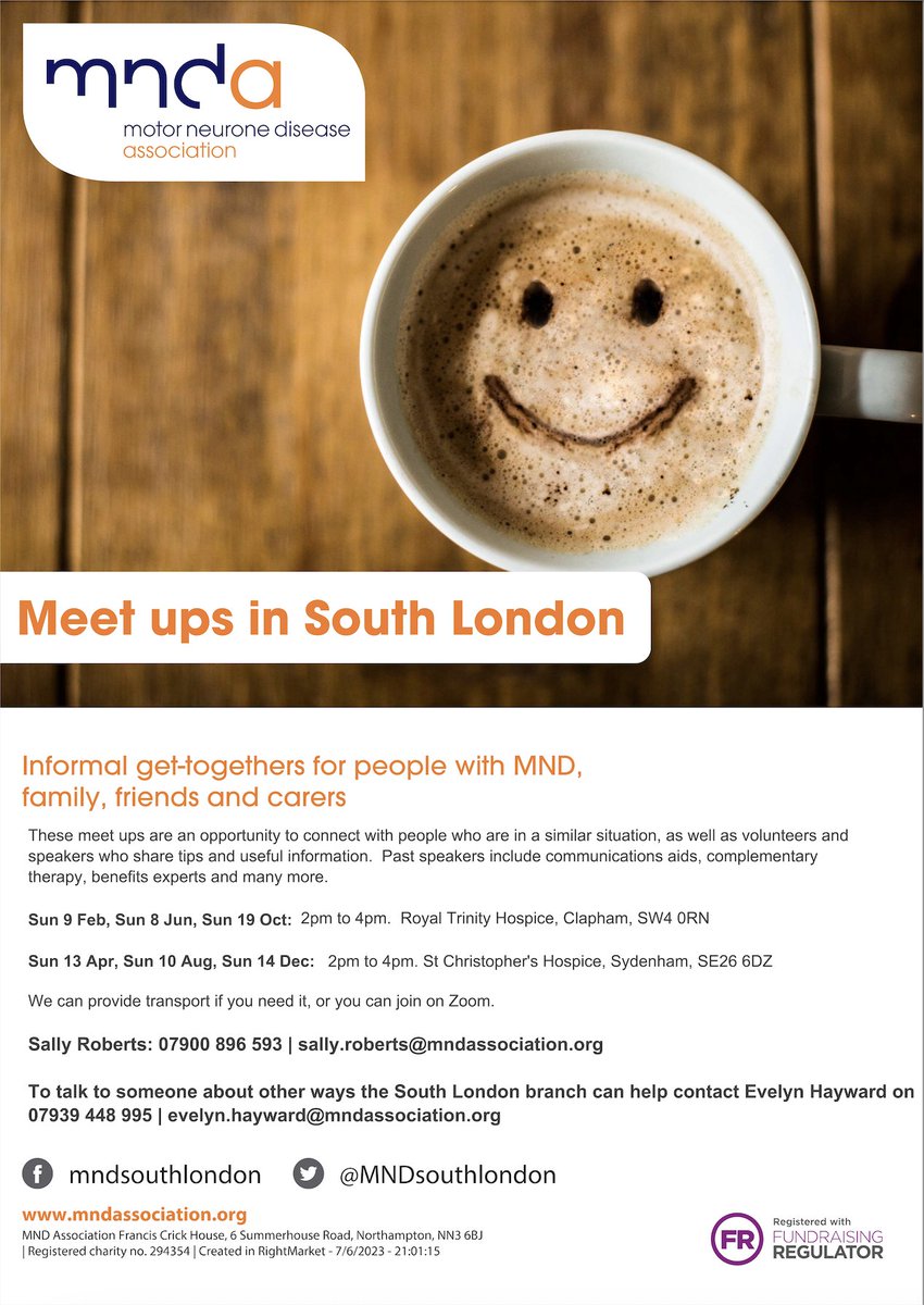 WL_MND's tweet image. The final @MNDsouthlondon meet up of the year is this Sunday 14 Dec in Sydenham!

(Can't make it in person? You can also join on Zoom!)

Transport can also be provided if you need it.

#MNDA #motorneuronedisease #MNDsupport #southlondon #CareSupport #mndawareness