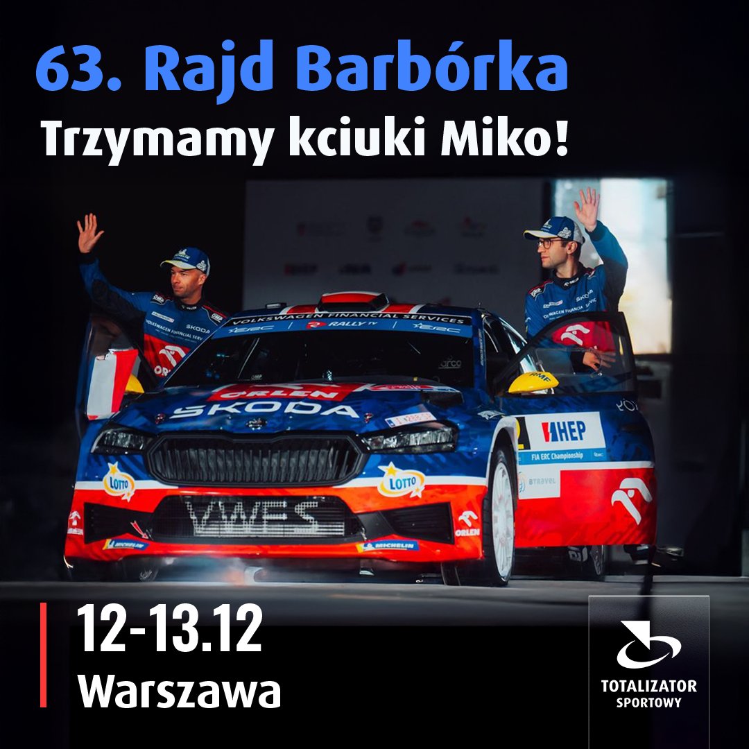 Wielkimi krokami zbliża się 6️⃣3️⃣. edycja Rajdu Barbórka. W dniach 12-13 grudnia Warszawa ponownie stanie się miejscem rajdowych emocji i kumulacji adrenaliny 🏁

Wszystkich fanów sportów motorowych czeka intensywny weekend 🛞 W harmonogramie zawodów znajdą się dwie pętle, dwie