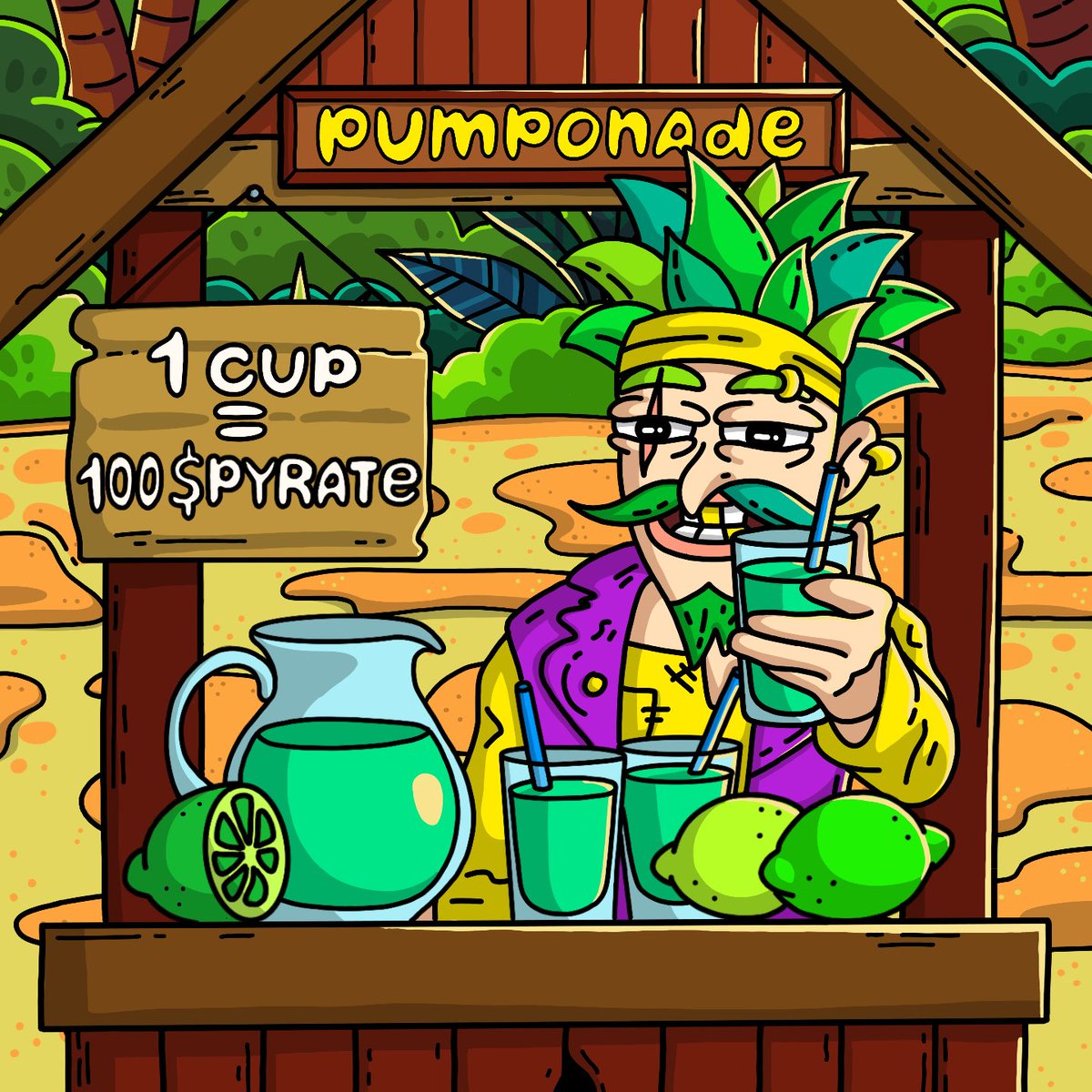 pyratefun's tweet photo. Who wants some $PYRATE lemonade? 🍋

It's only 100 $PYRATE for a cup, that's an absolute steal. https://t.co/7C8eCAuhzv