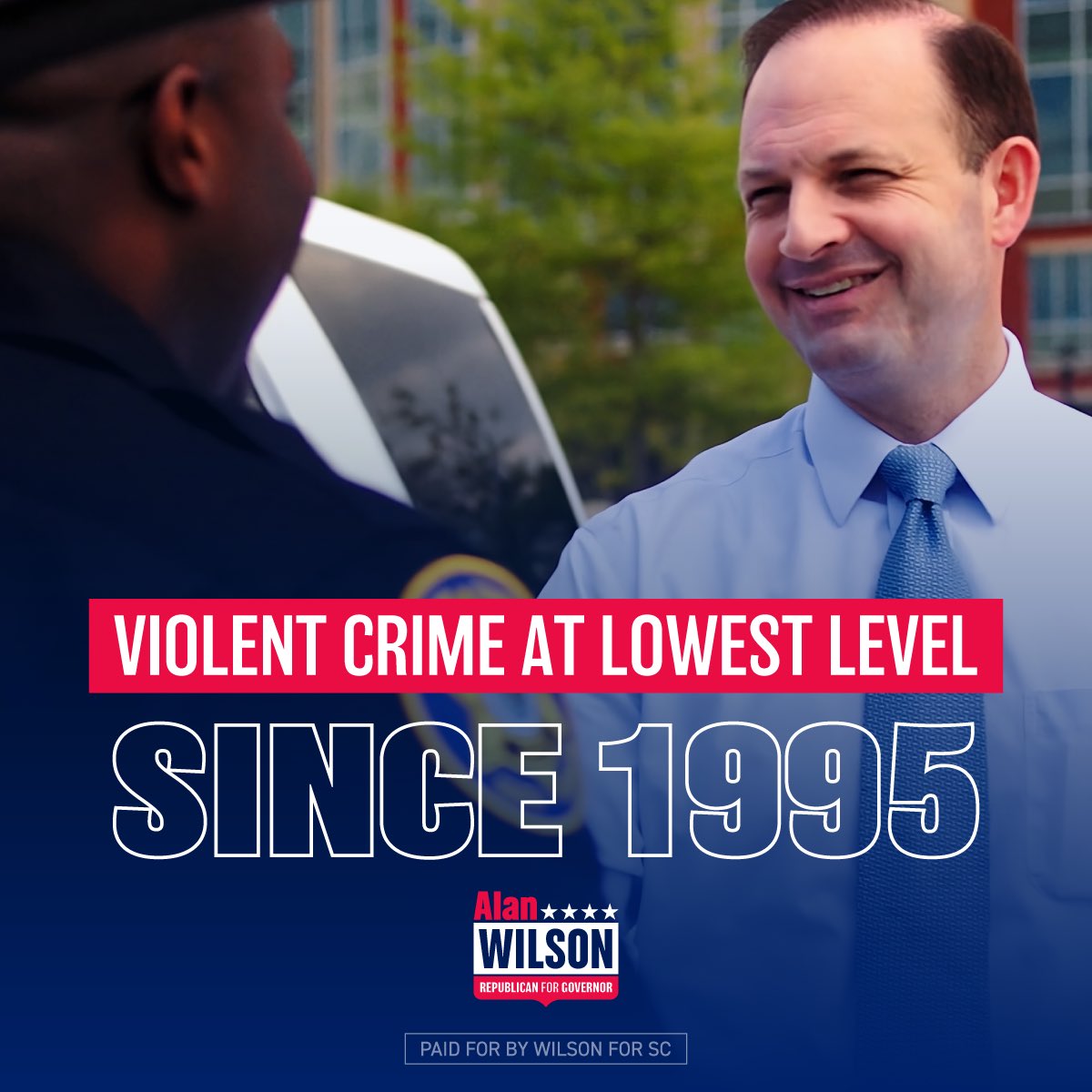 In case you haven’t heard: violent crime just hit its lowest level in nearly 30 years. A big win for South Carolina families, thanks to the incredible work of our law enforcement. We’re going to keep pushing until every community is safer and stronger. 🇺🇸🔥