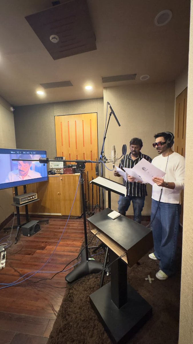 kayaldevaraj's tweet image. Dubbing update 🎙️🔥  
@Aparshakti has completed his Tamil dubbing for #Root — his first time in Tamil, and he absolutely delivered.
@Aparshakti voices ROOT. And ROOT voices back.  
A powerful performance behind the mic.

Written &amp;amp; Directed by @soori_prathap 🎥