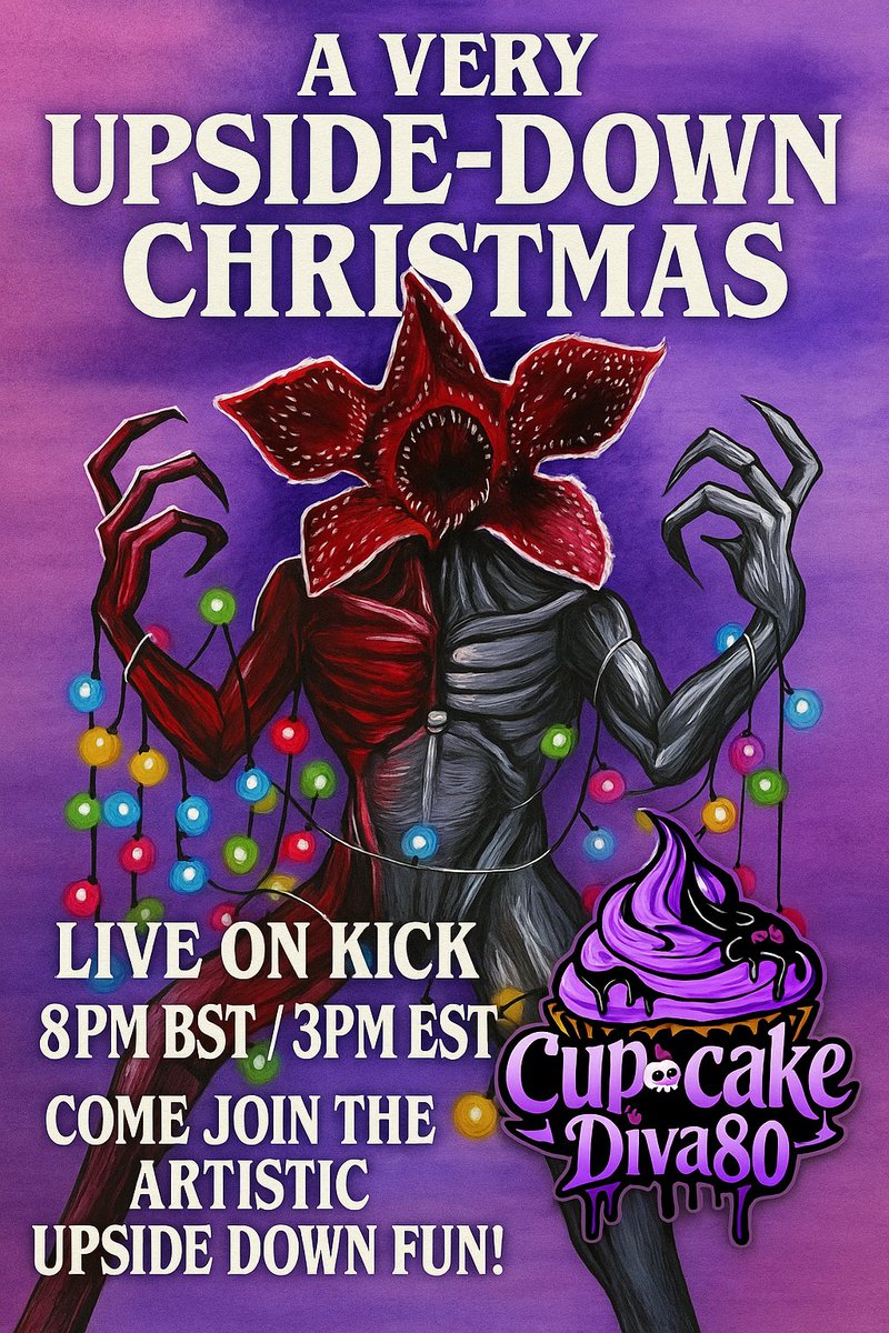 CupcakeDiva80's tweet photo. Flu has finally broken! missed you all. time 2 catch up! Join me today 8pmBST/3pm EST for live art. I will be painting the Demogorgan requested by my youngest i'm excited! Let's chill, chat, catch up! 🎨🧁🥰
https://t.co/cfhZqokZBf
#Kickstreamer
#VerificationGrind
#KickArtCrew https://t.co/SFpDcbol41