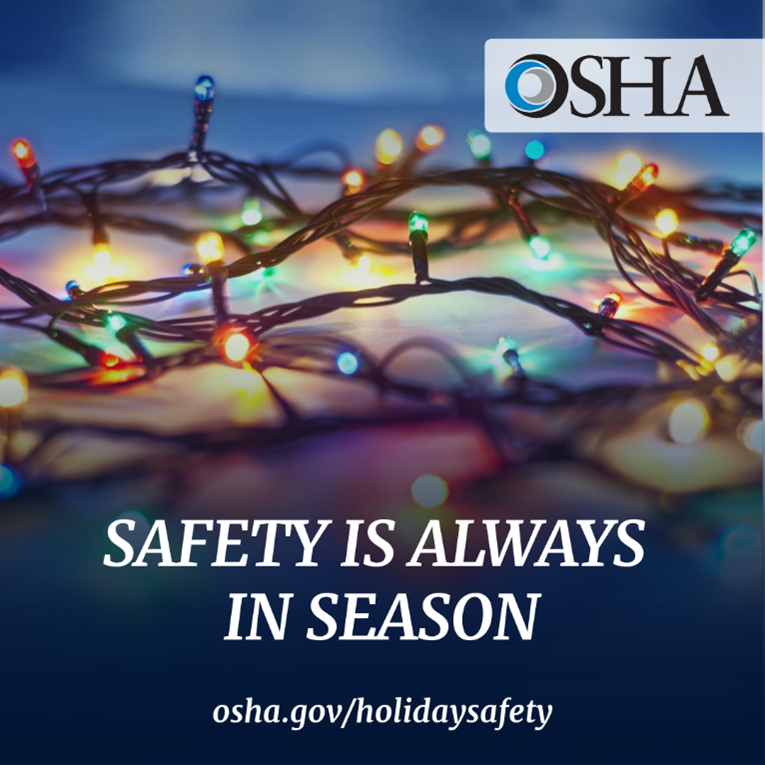 OSHA_DOL's tweet photo. Helping bring the holiday spirit? Before you climb a ladder or get on a lift to hang lights, make safety part of the plan:
✅ Inspect your equipment
✅ Place it on a stable surface
✅ Use proper fall protection

Stay safe and get more resources at https://t.co/GQjy0T6tml https://t.co/X9gjB93NTA