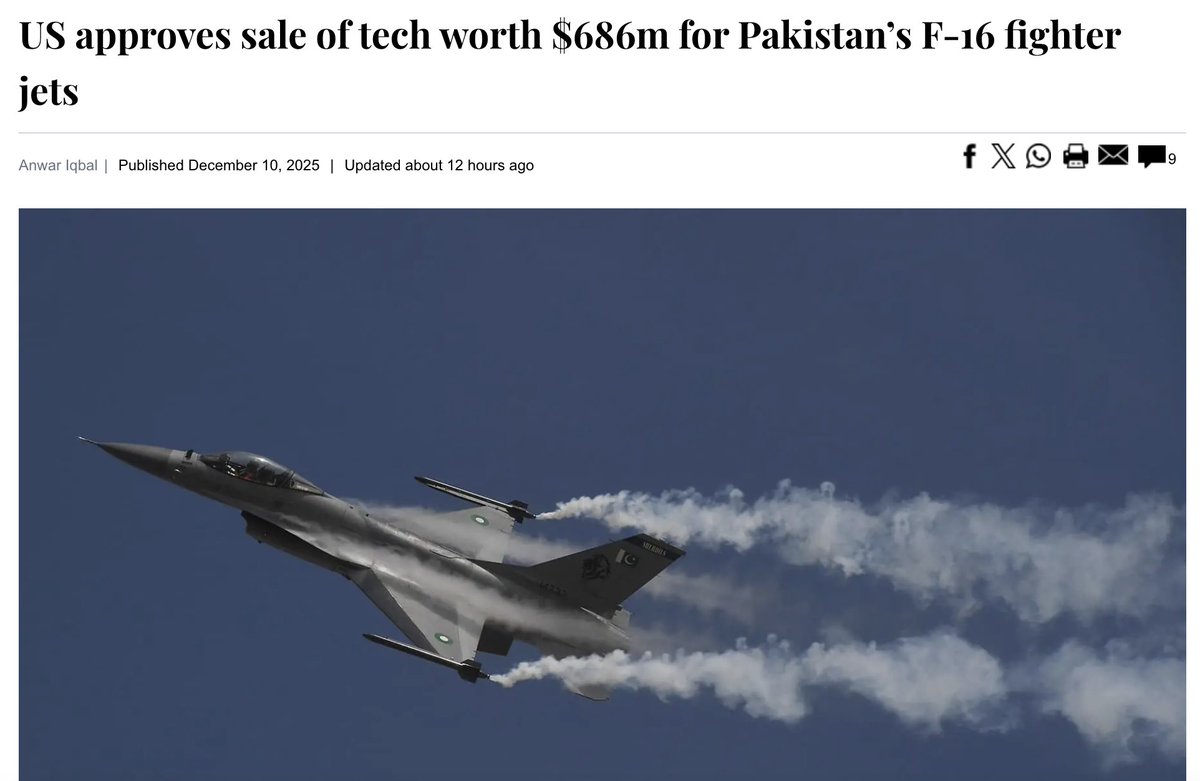 clary_co's tweet image. &quot;Pakistan had requested upgrades to its F-16 fleet in 2021... The country is now less dependent on the F-16s, having acquired &amp;amp; jointly developed other platforms... “Pakistan still welcomes the US offer, as it will enhance the shelf life of its F-16s until 2040,” a  source said.