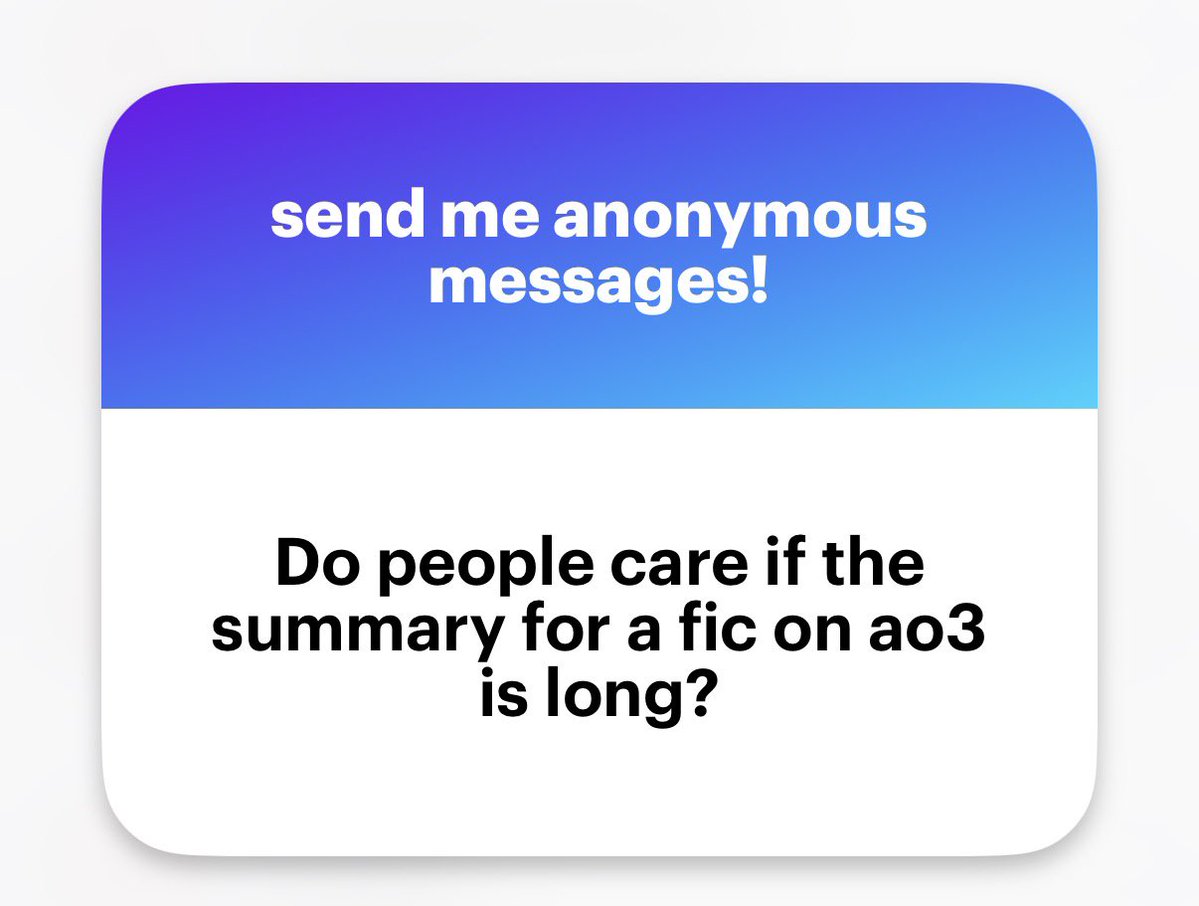 larrysnippets's tweet image. I think it grabs more attention if its on the shorter side, especially for whenever I’m scrolling through AO3.

but of course, whatever works best for your story. 🩷 

i like when the author adds a very short summary under the actual summary, that way you can win both sides!!