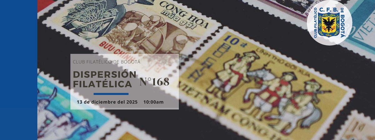 Más de 260 lotes disponibles el sábado 13 de diciembre de 2025 en la Dispersión 168 organizada por el Club Filatélico de Bogotá <a href="/CLUBFILATELBOG/">CLUB FILATELICO BOGOTÁ</a> bit.ly/48xVJ0n