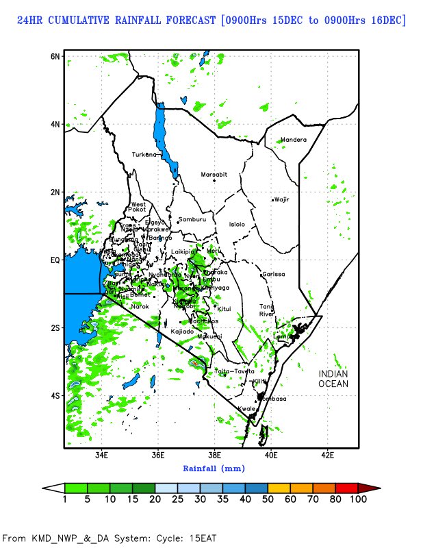 MeteoKenya's tweet image. We hear you 🙏. Thanks for sharing your concern. Good news 🌧️➡️ rains are likely over several parts of the country into the weekend, as illustrated in the map. Rainfall is expected across the Highlands east and west of the Rift Valley, the Rift Valley, the Lake Victoria Basin,…