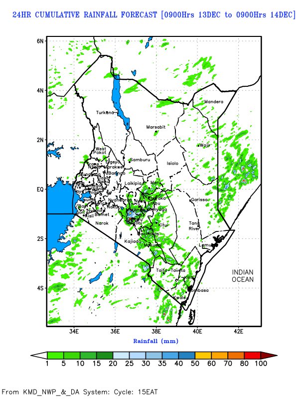 MeteoKenya's tweet image. We hear you 🙏. Thanks for sharing your concern. Good news 🌧️➡️ rains are likely over several parts of the country into the weekend, as illustrated in the map. Rainfall is expected across the Highlands east and west of the Rift Valley, the Rift Valley, the Lake Victoria Basin,…