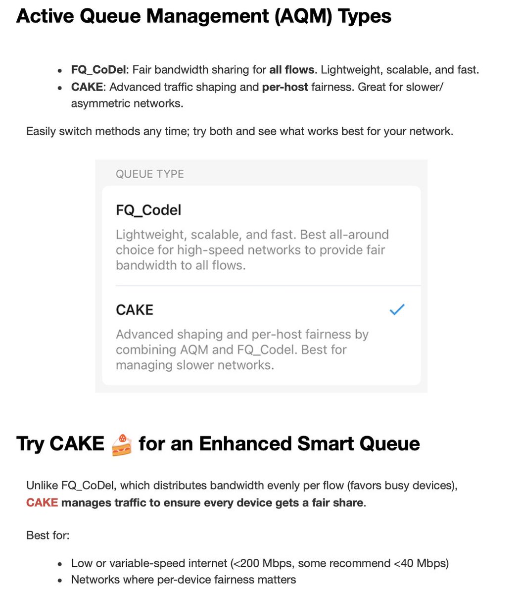 FBorsik's tweet photo. "Smart Queue: Keep Your Network Smooth with #sch_CAKE" [and #FQ_CoDel - #RFC8290] in @FirewallaLLC:

https://t.co/fsrnyyUAUf

#bufferbloat #latency #jitter #schCAKE #FQCoDel #Firewalla #AQM #DaveTaht #OpenSource #SQM #SmartQueueManagement #ActiveQueueManagement
#BandwidthIsALIE https://t.co/f1JCWWWeUz