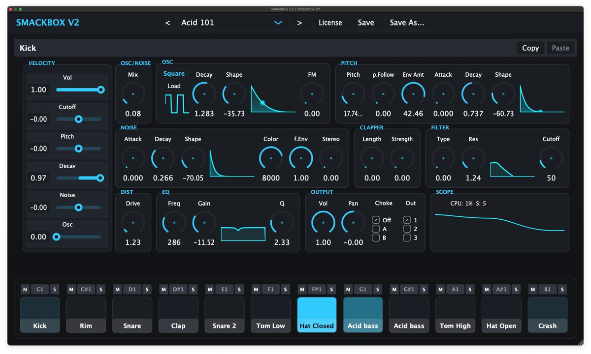 stefanhsinger's tweet photo. 🚀 Smackbox V2 is OUT NOW.

The new standard for hybrid drum synthesis. 🔊 12 Voices 🖥️ Mac / Win / Linux ⚡️ Native VST3/AU/CLAP

Download the free demo: https://t.co/sxTyLFiN18

#VST #ProducerLife #SoundDesign #CLAP #AU https://t.co/m0XZqJxmHs