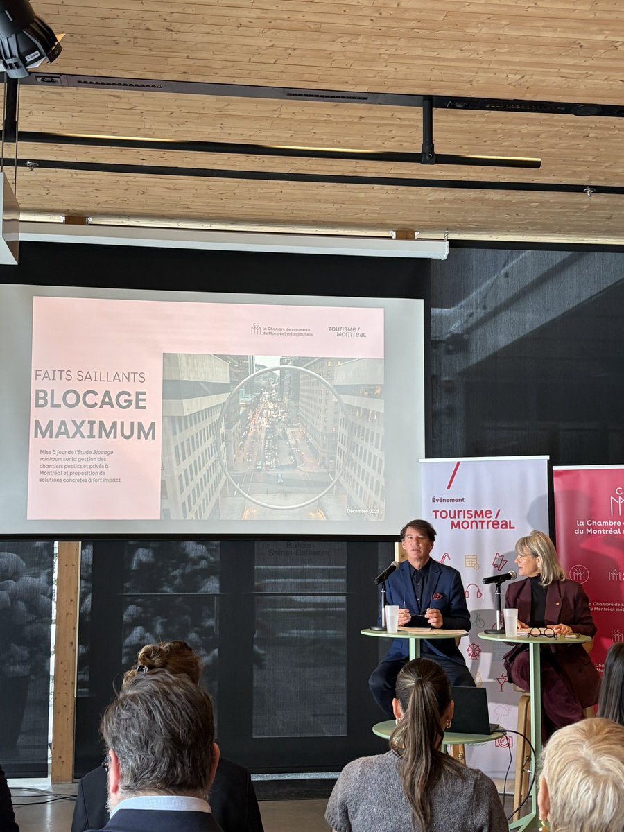 Conférence de presse #blocagemaximum avec #tourismemontreal | « Trois ans après la première édition, Blocage maximum confirme que les enjeux liés aux chantiers à Montréal et dans l’hypercentre demeurent profonds et
structurels. » - <a href="/IsaDessureault/">Isabelle Dessureault</a>