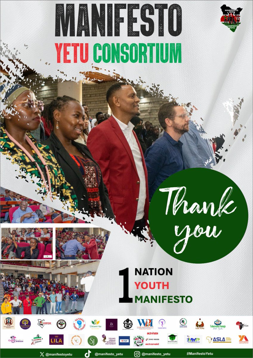 We appreciate everyone who joined us for the Manifesto Yetu launch. The journey continues! Watch this space for more on youth power and participation!
#ManifestoYetu #OneYouthOneNation