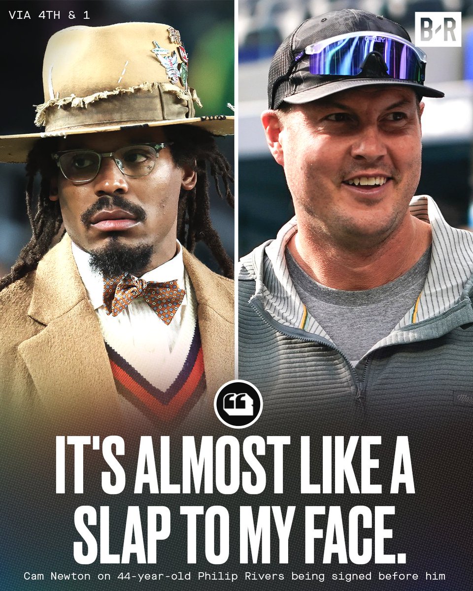 BleacherReport's tweet image. Cam Newton says he felt disrespected that the Colts signed 44-year-old grandfather Philip Rivers before even calling him 😳

Should Indy have reached out to 36-year-old Super Cam? 👀

(Via @4thand1show)