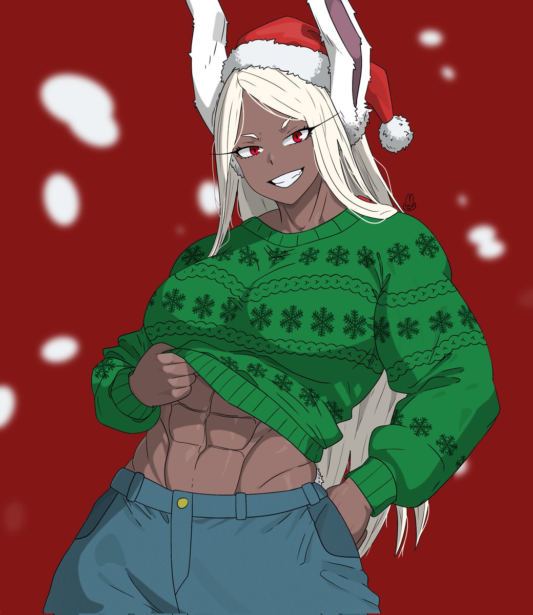 Hamhamster25's tweet photo. Christmas spirit🎅, Have a wonderful rest of the week everyone!🐰
#Mirko #ミルコ https://t.co/lzwXjdO95P