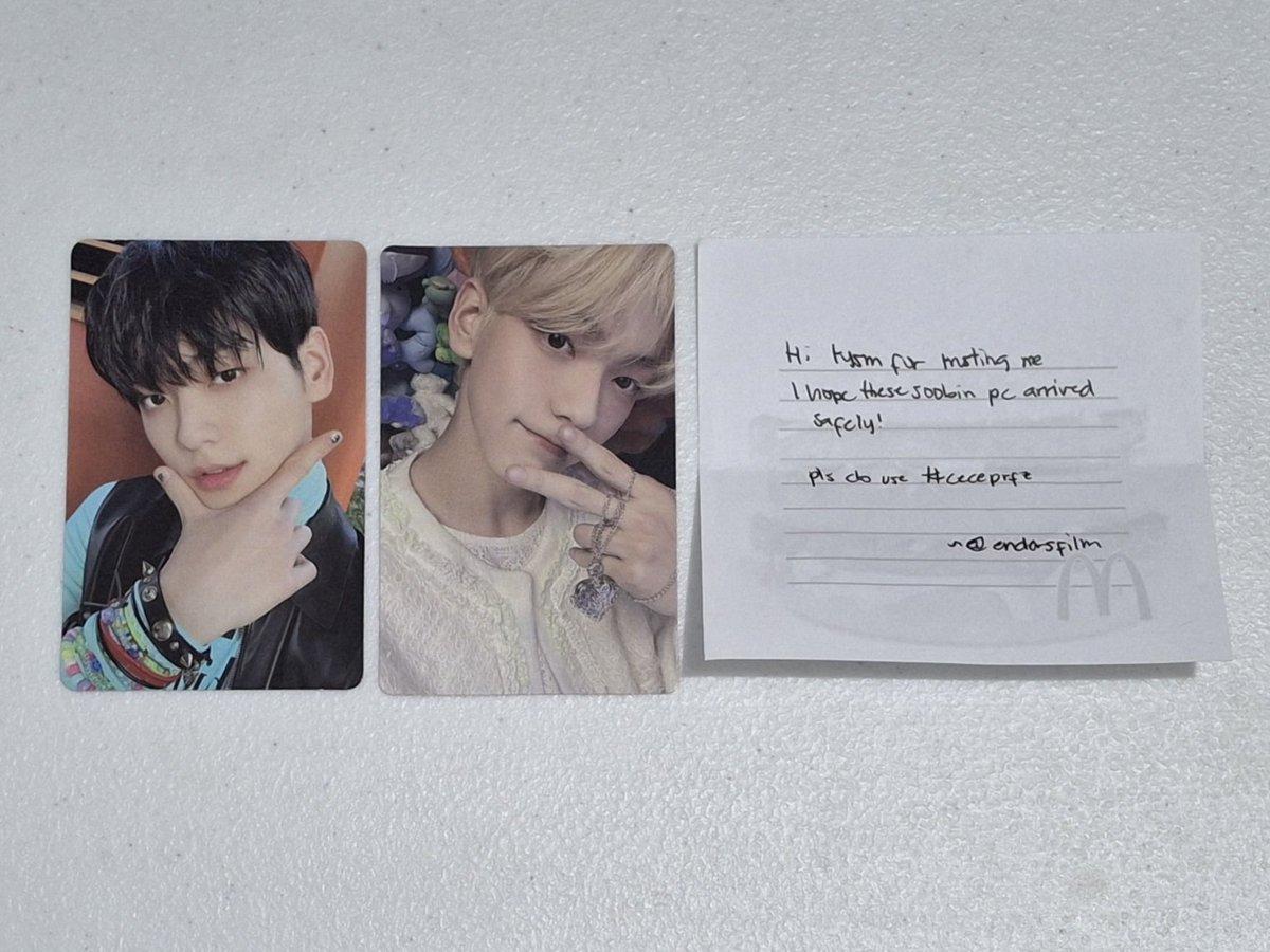 ꒰ 💌 : <a href="/endersfilm/">cece</a> ꒱

121125
     𓏔  soobin tcc foe escape pc
     𓏔  soobin tnc temptation nightmare pc

hellooo ! soob is hereee >< thank u so much for letting me adopt him 🐰 and for freebies and decorated toploaderrr bongga! smooth and fast transaction !

꒰ #ceceprfz ꒱