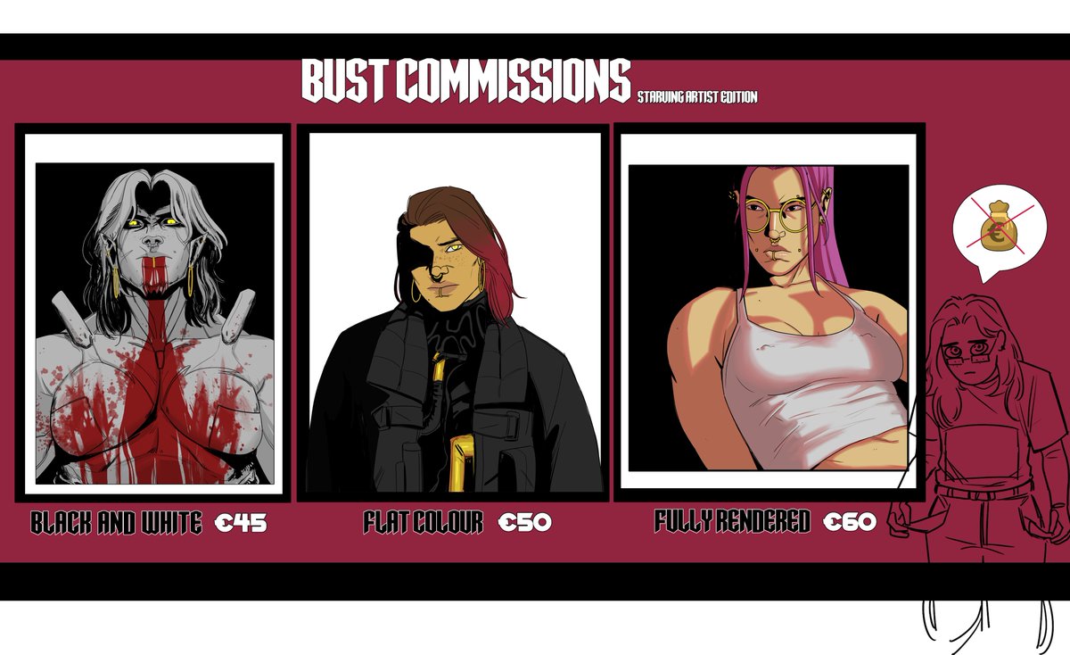✨Emergency Bust Commissions Open ✨

So the tax man took all my money and I still need to pay my phone/internet bill and like...live, so help is very much appreciated 👁️👄👁️