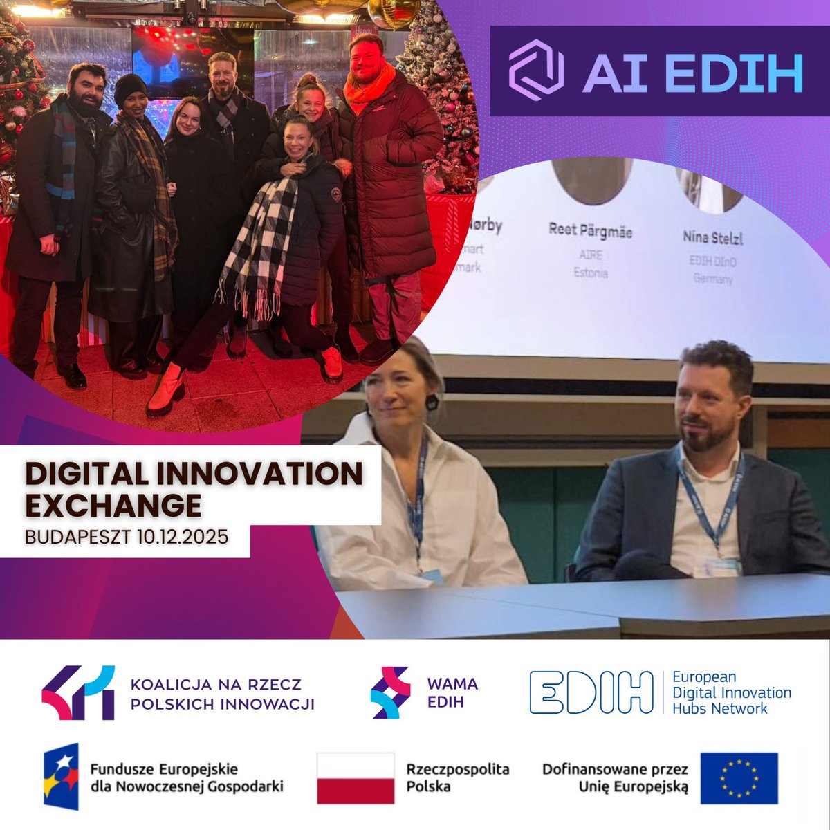 Dziś reprezentowaliśmy Polskę na Digital Innovation Exchange w Budapeszcie. Marcin Czyża (KPI &amp; WAMA EDIH) wystąpił w panelu “The Tricks of an Effective Customer Journey”. Intensywna wymiana doświadczeń z europejskimi EDIH! 🇵🇱🇭🇺🇪🇺

#WAMAEDIH