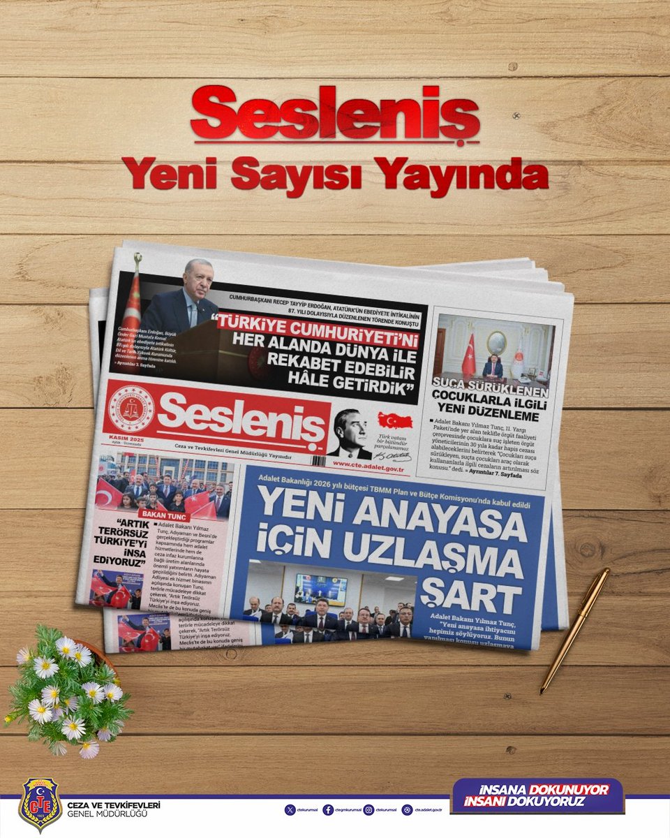 Sesleniş gazetesinin yeni sayısı yayımlandı.

Keyifli okumalar.
➡️cte.adalet.gov.tr/Home/SayfaDeta…