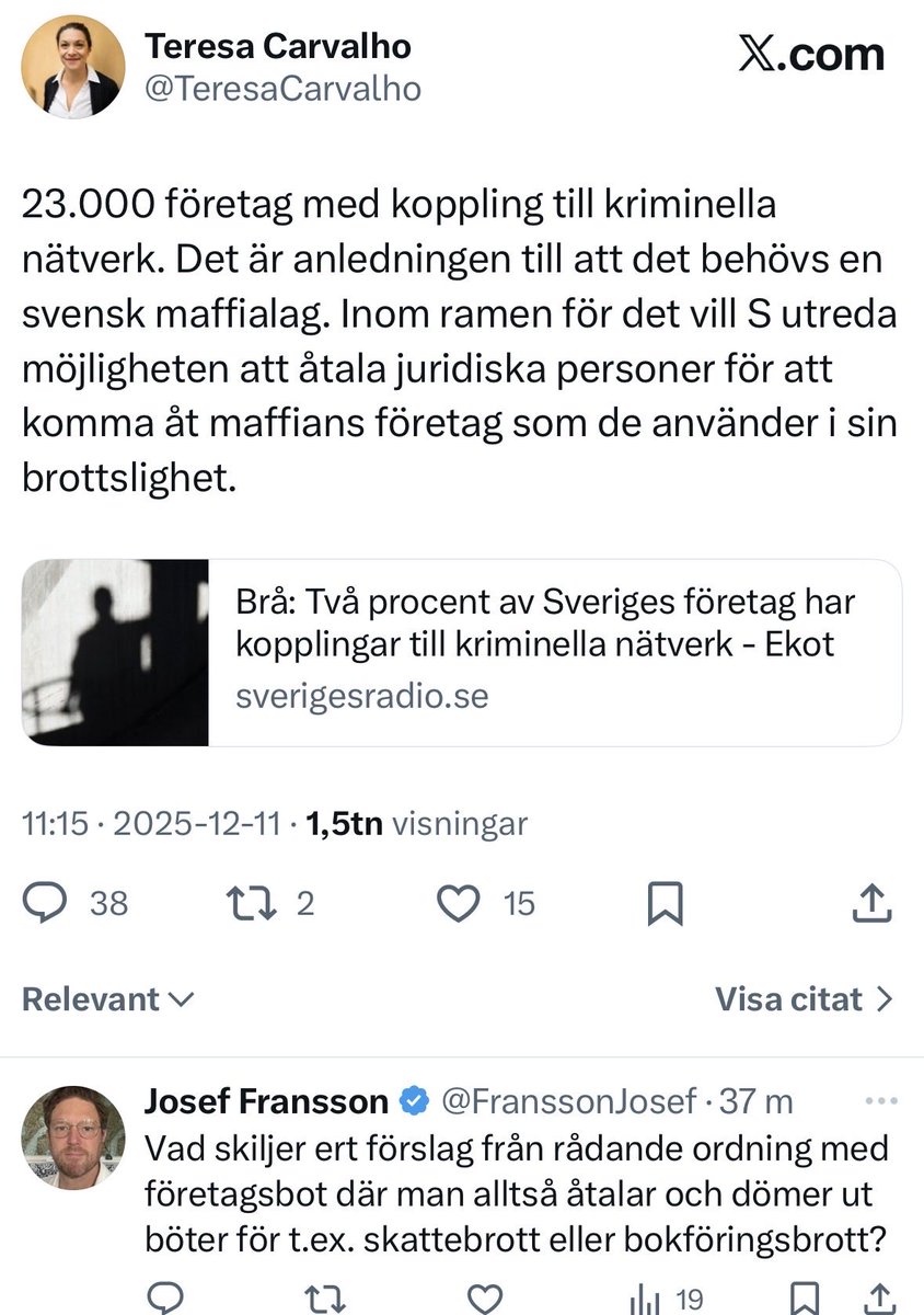 Kommer <a href="/TeresaCarvalho/">Teresa Carvalho</a> att svara? Vad är det för smart sossarna hittat på?