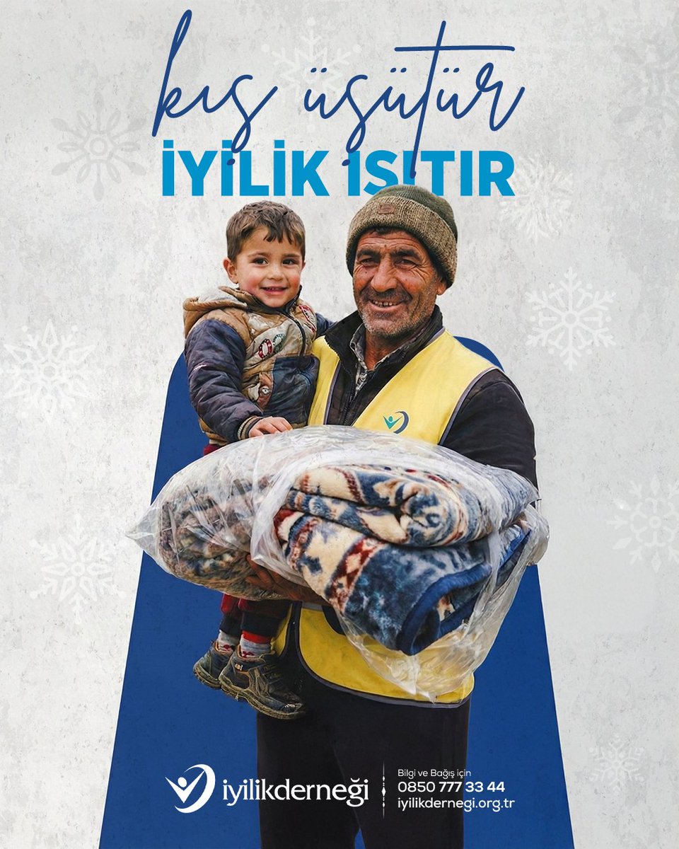 Kış Üşütür İyilik Isıtır ❄️
Soğuk kış günlerinde ihtiyaç sahibi ailelerimize sıcak bir el uzatıyor; giyim ve yakacak desteği sağlıyoruz. 

🌐 Online Bağış: iyilikdernegi.org.tr/faaliyetler/ki…

💬 KIS yazıp 4095'e göndererek 100 TL bağışta bulunabilirsiniz.

IBAN: TR37 0020 9000 0152 9546