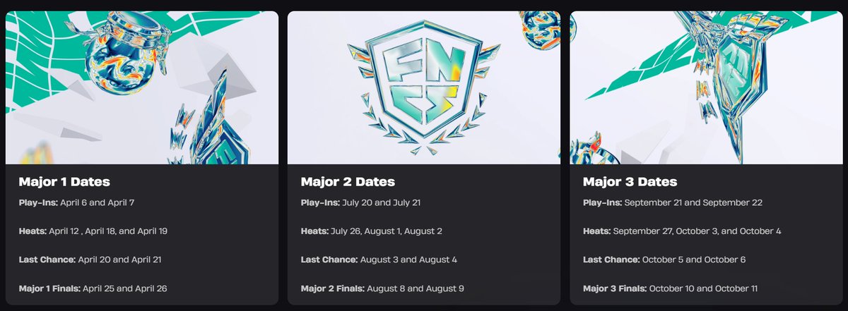 FNCS 2026 Major 1, 2, &amp; 3 Dates

A FNCS Major 1 Summit IRL LAN event will happen in May!