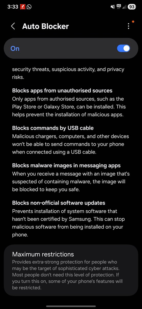 Letter_to_Jack's tweet photo. If you use Samsung/android. Turn on this feature. 

You can continue to doubt. However, there's a reason the security feature is on your phone. Use it. 

You can also do the second option. 

Better safe than sorry. https://t.co/kbFJIQ6FK8