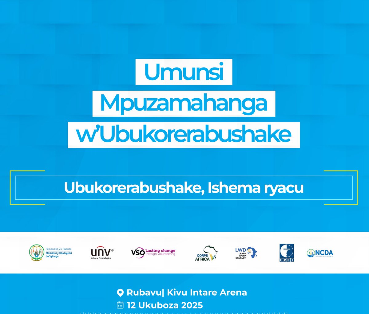 Kuri uyu wa Gatanu, tariki 12 Ukuboza 2025, u Rwanda ruzizihiriza i Rubavu Umunsi Mpuzamahanga w’Ubukorerabushake. Twifatanyije n’Isi yose mu gushimira uruhare rw’abakorerabushake badahwema guteza imbere imibereho myiza y’abaturage. “Ubukorerabushake Ishema ryacu.”
#IVD2025