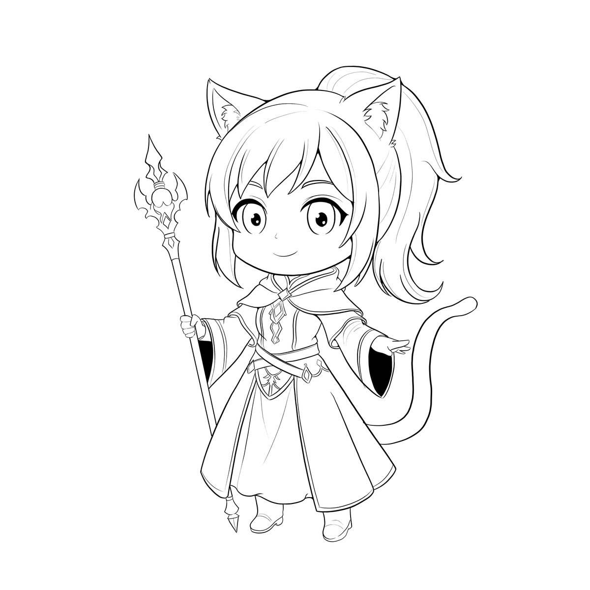 Cyro_art's tweet photo. say hii to 𝔎aelin, my smoll green cloak baby mage ☘💖
she’s a fictional character and i named her 𝔎aelin coz she’s too adorable😳😋
do NOT touch the tail… she’ll boop-attack u 😼🤭
#kaelin #commissionsopen #chibiartist https://t.co/xFYBxd3Ut1