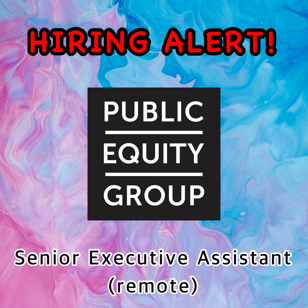 HIRING ALERT: Public Equity Group is hiring for a REMOTE Senior Executive Assistant. Please visit the job board on TransCanWork.org to locate the job posting &amp; apply. If you have any questions reach out to the company directly. $45-$50 Hour