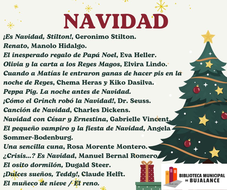 Selección de títulos infantiles de temática navideña disponibles en nuestra colección. 🧐