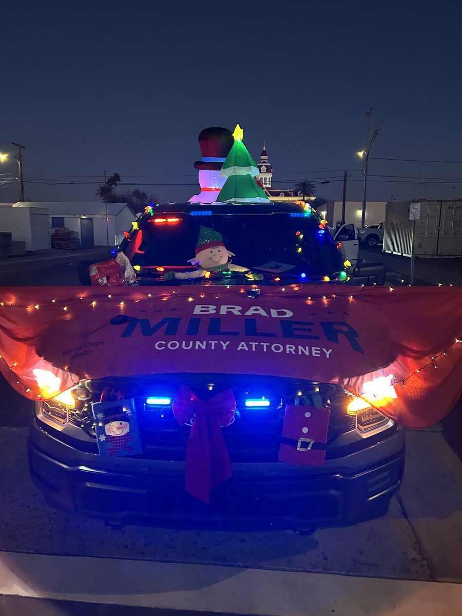 PCAOAZ's tweet photo. Last Friday, the Pinal County Attorney's Office was proud to participate in Hometown Holiday Parade. The event celebrates the Christmas season in historic downtown Florence with an evening full of holiday cheer. This celebration is a hallmark tradition every year  that brings our community together.